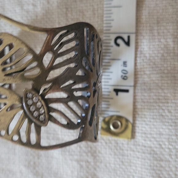 Brass Butterfly Bracelet with Rhinestones - Picture 6 of 6